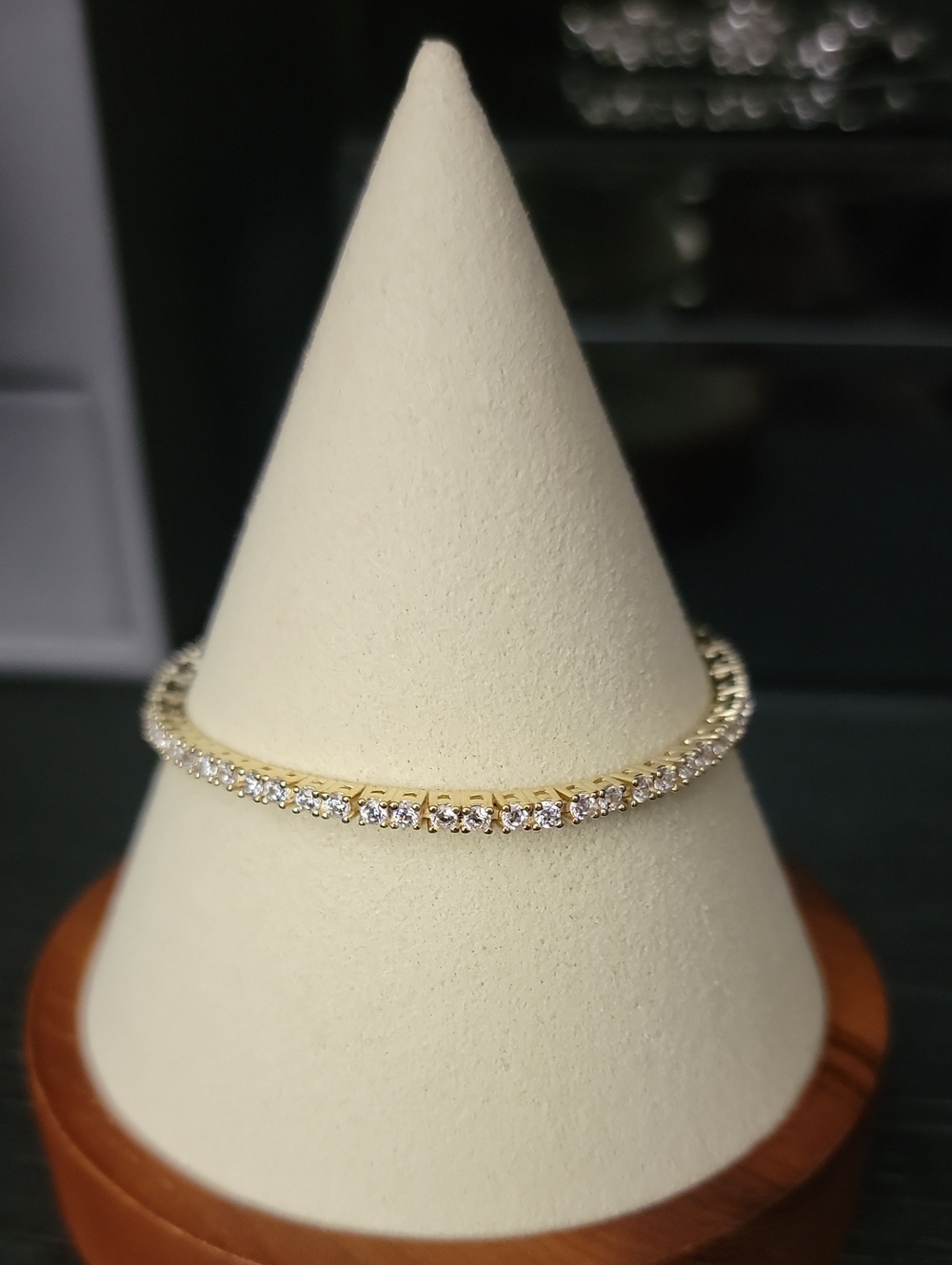 Elegant Gold Tennis Bracelet with Clear Stones - Women Jewelry